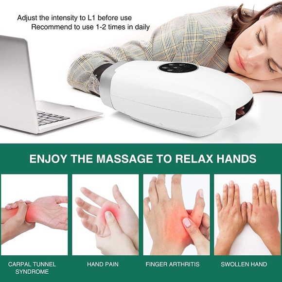 Cunmiso Cordless Electric Hand Massager Arthritis Air Compression Pain Relief - Picture 3 of 10